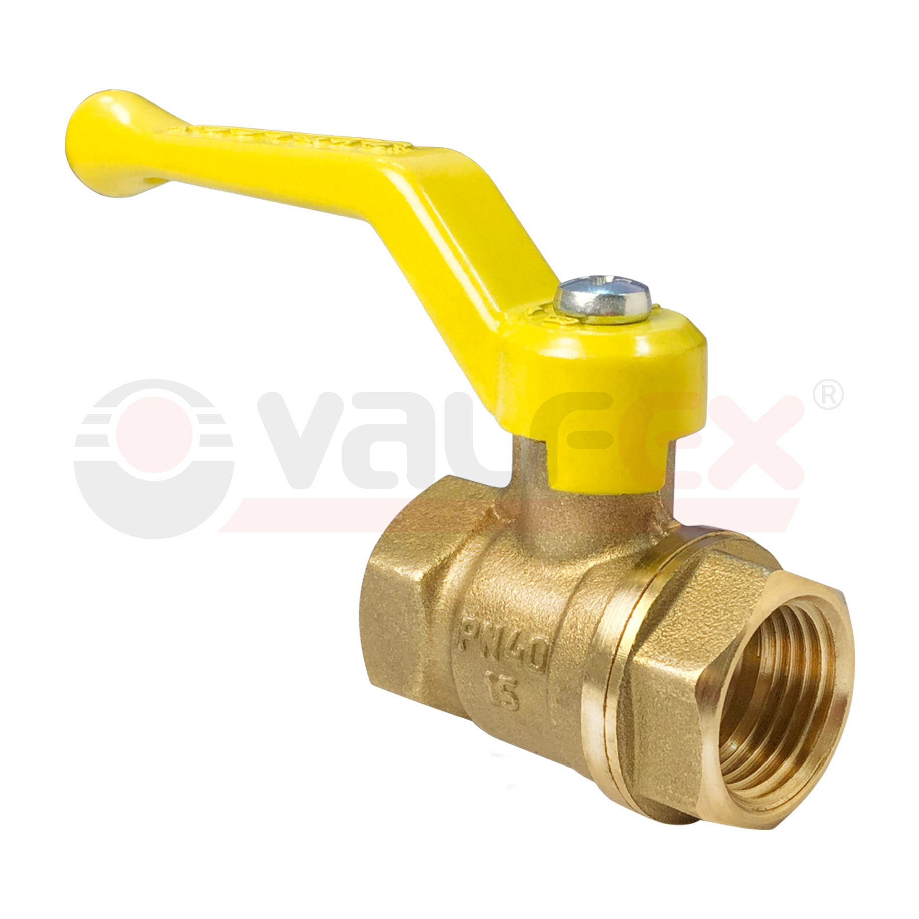 Кран шаровый латунныйVALFEX  11б27п газ ВР/ВР Ду 15 (1/2") Ру 40 рычаг 